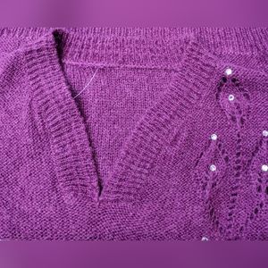 Gorgeous rhinestone embellished 80s vintage sweater